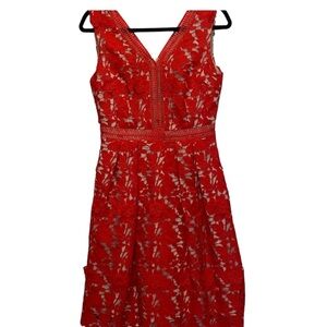 MIA Donna red lace dress size small